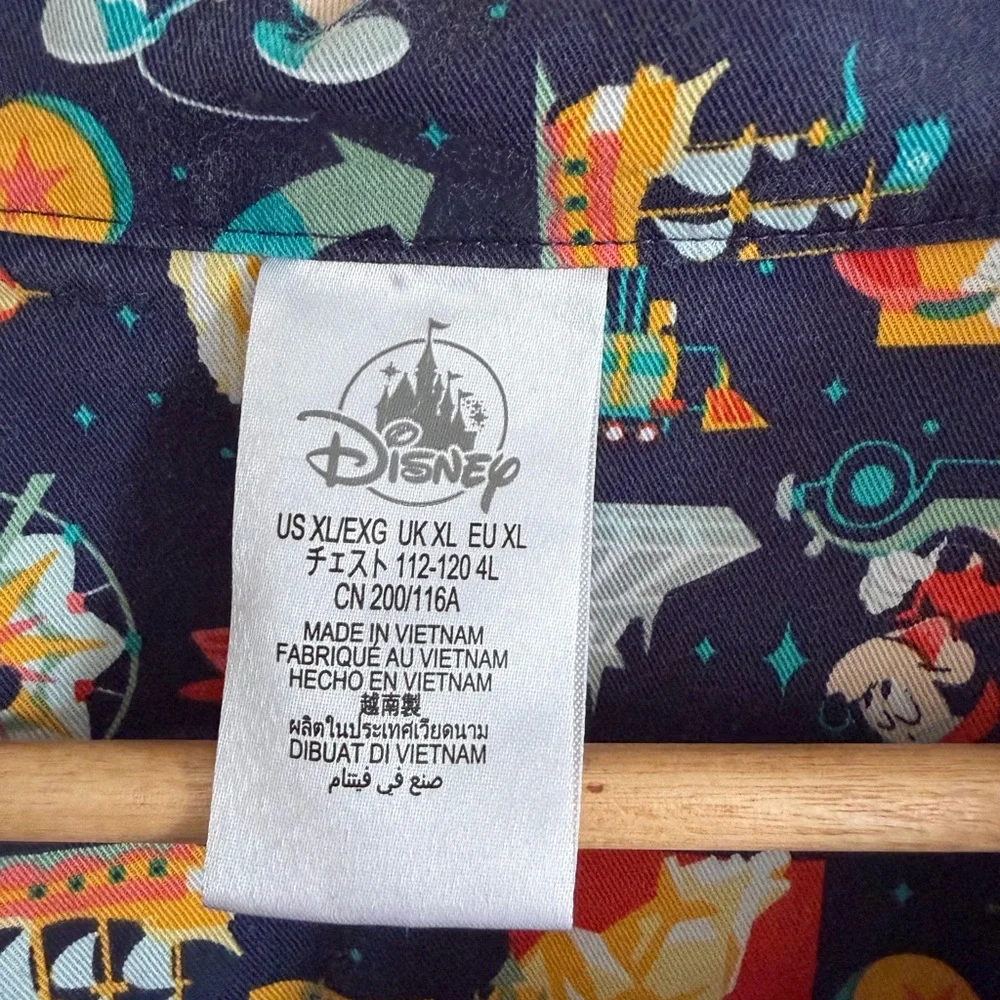 Disney Parks Disneyland Mickey Mouse Park Attractions Button Down Top size XL - Picture 5 of 7